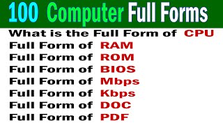 100 Most Commonly used Computer Full Form Computer Full Form Abbreviations full form [upl. by Atronna945]