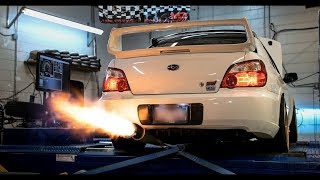 900hp Subaru Impreza WRX STI 25L Hawkeye Launch Control Flames amp Acceleration [upl. by Auqinat]