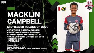 Macklin Campbell 2024 Soccer Highlights [upl. by Ahsillek]