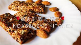 無花果杏仁能量棒  3種材料  LindaampZoeys Kitchen [upl. by Onurb860]