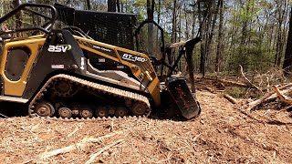 National Equipment Dealers on Site to Pair Prinoth 450s Mulching Head to ASV rt120 Forestry Machine [upl. by Airrotal]