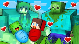 Mikey and JJ Joined The MUTANT ZOMBIE FAMILY in Minecraft Maizen [upl. by Lleynod]