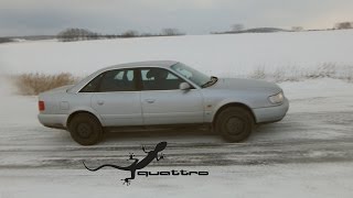 Audi A6 quattro  launch icy hill  SLOW MOTION  EDS EDL [upl. by Suiratnod336]