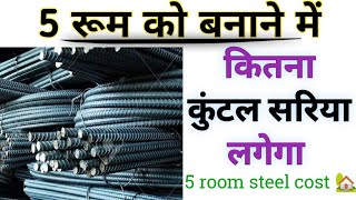 5 रूम बनाने में कुंटल कितना सरिया लगेगा5 rum banane mein kitna sariya lagega bataiyeFive room cost [upl. by Klimesh360]