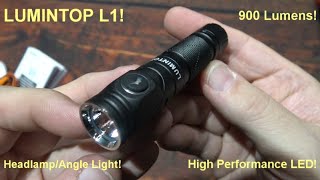 Lumintop L1 AngleHeadlamp Flashlight Kit Review 14500AA HighPerformance LED 900 Lumens [upl. by Burkitt]