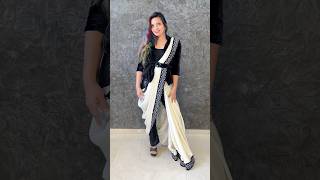 Saree Styling series Look 1 Styling saree with Jacket and belt Saree on Pants  sareedraping [upl. by Landis]