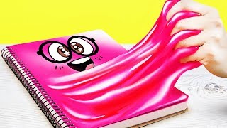 DIY School Supplies 4 Trendy DIY Notebooks for Back to School with Slime Sam [upl. by Shivers896]