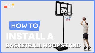 How to Install the Adjustable Portable Basketball Hoop Stand  SP37743 costway howto [upl. by Fia]