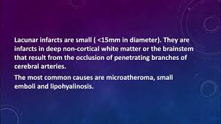 Lacunar Infarcts lacunar stroke [upl. by Anialeh801]