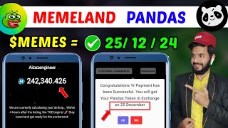 Memeland amp Pandas Airdrop 💵 🔥  Memeland MEMES Token Hotcoin listing trading start  Pandas ton gas [upl. by Kosiur19]