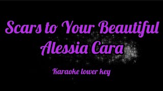 Scars to your beautiful  Alessia Cara karaoke lower key [upl. by Nowujalo]