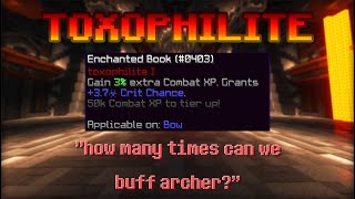 Leveling the OMG NEW ENCHANT TOXOPHILITE on 8 Terminators Because Yes  Hypixel Skyblock [upl. by Yadahs583]