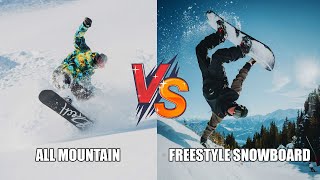 All Mountain vs Freestyle Snowboard  Whats the Difference [upl. by Ilagam276]