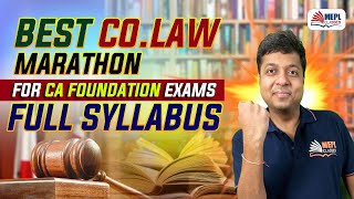 Best Company Law Marathon For CA FOUNDATION Exams  MEPL Mohit Agarwal [upl. by Bonnee]