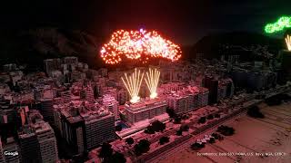 🎆 Réveillon Espetacular Fogos de Artifício em Copacabana 2023 4K  FWSim [upl. by Noret]