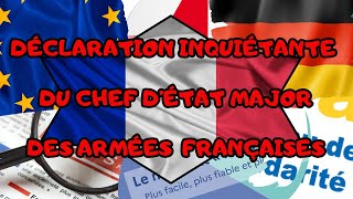 DÉCLARATION INQUIÉTANTE DU CHEF D’ÉTAT MAJOR DES ARMÉES FRANÇAISES couvre feupermis A [upl. by Elvah]