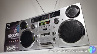 GPO BROOKLYN PORTABLE BOOMBOX  Unboxing amp Full Review  Ghetto Blaster [upl. by Aicirtac878]