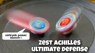 zest achilles vs ultimate valtryek power launch beyblade fight  beyblade burst [upl. by Aletta]