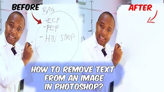 How to remove text from an image in Adobe Photoshop 2024 [upl. by Barnard]