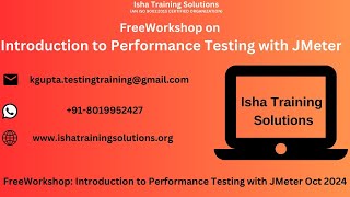 Free Workshop Introduction to Performance Testing with JMeter On 6th Oct 2024 [upl. by Leinoto]