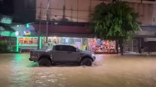 Flooding in downtown Chiang Mai Sept 25 2024 [upl. by Aerbma]