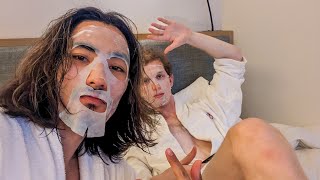 Drew Basile amp I take care of our skin using placenta face masks  Survivor 45 [upl. by Peh]