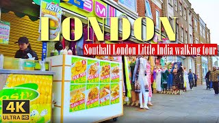 Southall London walking tour  The Broadway  4K Little India 2024 [upl. by Aihtak]