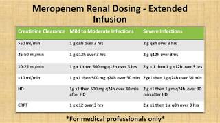 m2ndr meropenem renal dosing [upl. by Venus755]