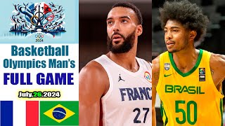 France vs Brazil July2624 Game Highlights  Mens Olympics Basketball 2024 [upl. by Aihcropal102]