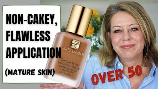 How to Apply Estee Lauder Double Wear  Noncakey application for mature skin [upl. by Annawt877]