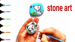 stone painting in an amazing and new way learn the art of drawing on stone [upl. by Ecile]