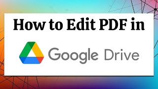 HOW TO EDIT PDF FILE IN GOOGLE DRIVE  Tutorial using Doc Hub in Google Drive [upl. by Steffen966]