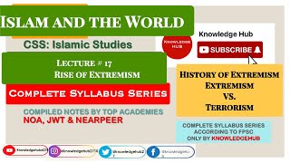 Rise of extremism Extremism and Terrorism in Islam css islamic studies  pms fpsc [upl. by Ahserb]