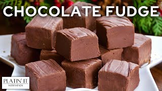 Easy 2 MINUTE Chocolate Fudge  Holiday Favourites [upl. by Acinoda]