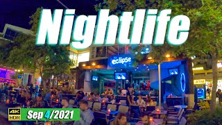 Nightlife of Platanias Crete Greece 2021 4K UHD [upl. by Yahsed]