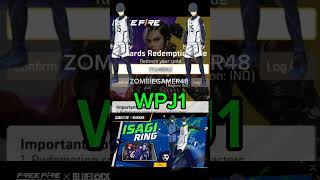 FREE FIRE TODAY FREE REDEEM CODE 🤯  FF NEW REDEEM CODE 🥶  ISAGI RING REDEEM CODE 🤑 [upl. by Vallonia]