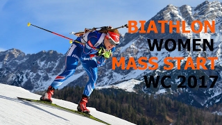 BIATHLON WOMEN MASS START 19022017 World Championships Hochfilzen Austria [upl. by Ronna]