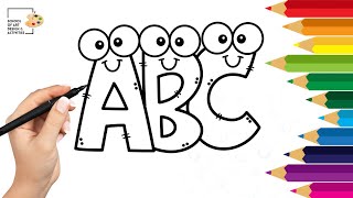 Learn Cute ABC Drawing amp Coloring  Fun amp Easy Alphabet Art for Kids [upl. by Jarek300]