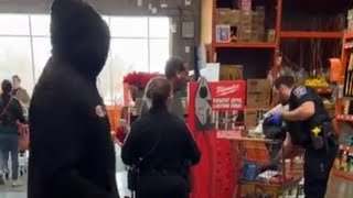 Shoplifters Caught By Police 👮 Home Depot 👀￼ [upl. by Anaiv]