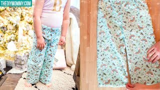 How to Sew Pajama Pants for Kids  FREE PATTERN [upl. by Yleme693]