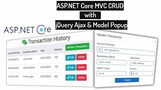 jQuery Ajax CRUD in ASPNET Core MVC using Popup Dialog [upl. by Hannad]