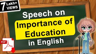 Speech on Importance of Education in English  Best Speech on Education [upl. by Bevon]