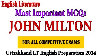 john milton mcq  milton mcq  John Milton on his blindness  john milton paradise lost  milton bio [upl. by Ahsercul]