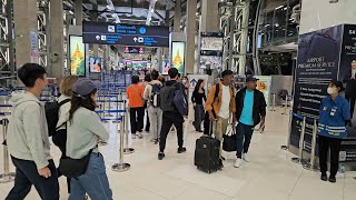 Arrival by airplane at Suvarnabhumi Airport Bangkok Airport in Bangkok Thailand 2024 4K GUIDE [upl. by Follansbee600]