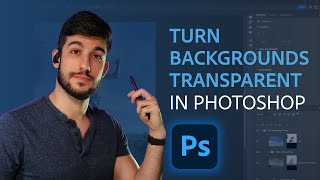 How to Turn Backgrounds Transparent  Photoshop in 5  Adobe Photoshop [upl. by Ynatterb]