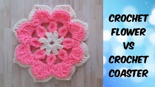 Twin in 1 Project  Crochet Flower and Crochet Flower Coaster [upl. by Athelstan941]