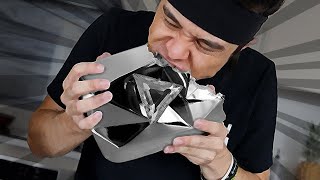 EATING my DIAMOND PLAY BUTTON in 10 minutes [upl. by Larimore]