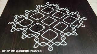 Latest margazhi kolam  15 dots melikala muggulu  big sikku kolam  Trendy and traditional rangolis [upl. by Lotty]