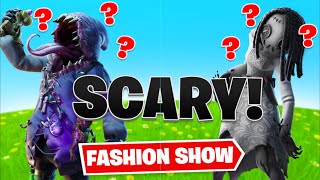 SCARY Fortnite fashion show FRIDAY THE 13th Scariest Skins and EMOTES WINS 410 [upl. by Ofelia]