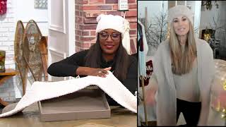 Barefoot Dreams CozyChic PomPom Beanie and Scarf Set on QVC [upl. by Ritchie834]